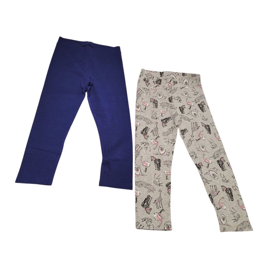 Spotted Zebra Girls  Active Stretch Blue & Gray Printed Legging 3T (2-Pack)